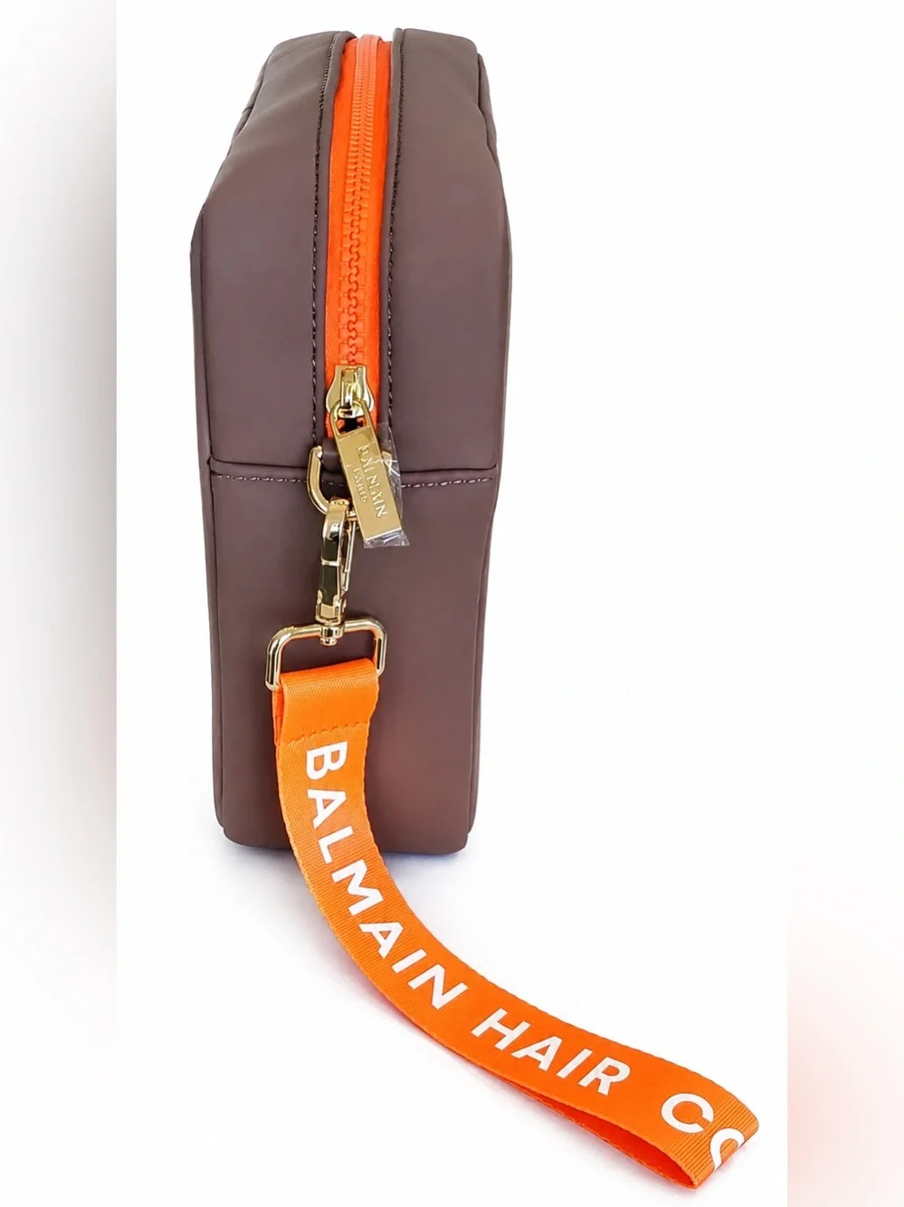 BALMAIN Large BROWN pouch NIB